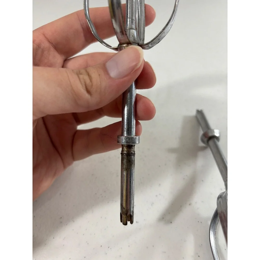 Vintage Sunbeam Mixmaster Beaters Replacement Set of 3 Chrome Mixer Attachments